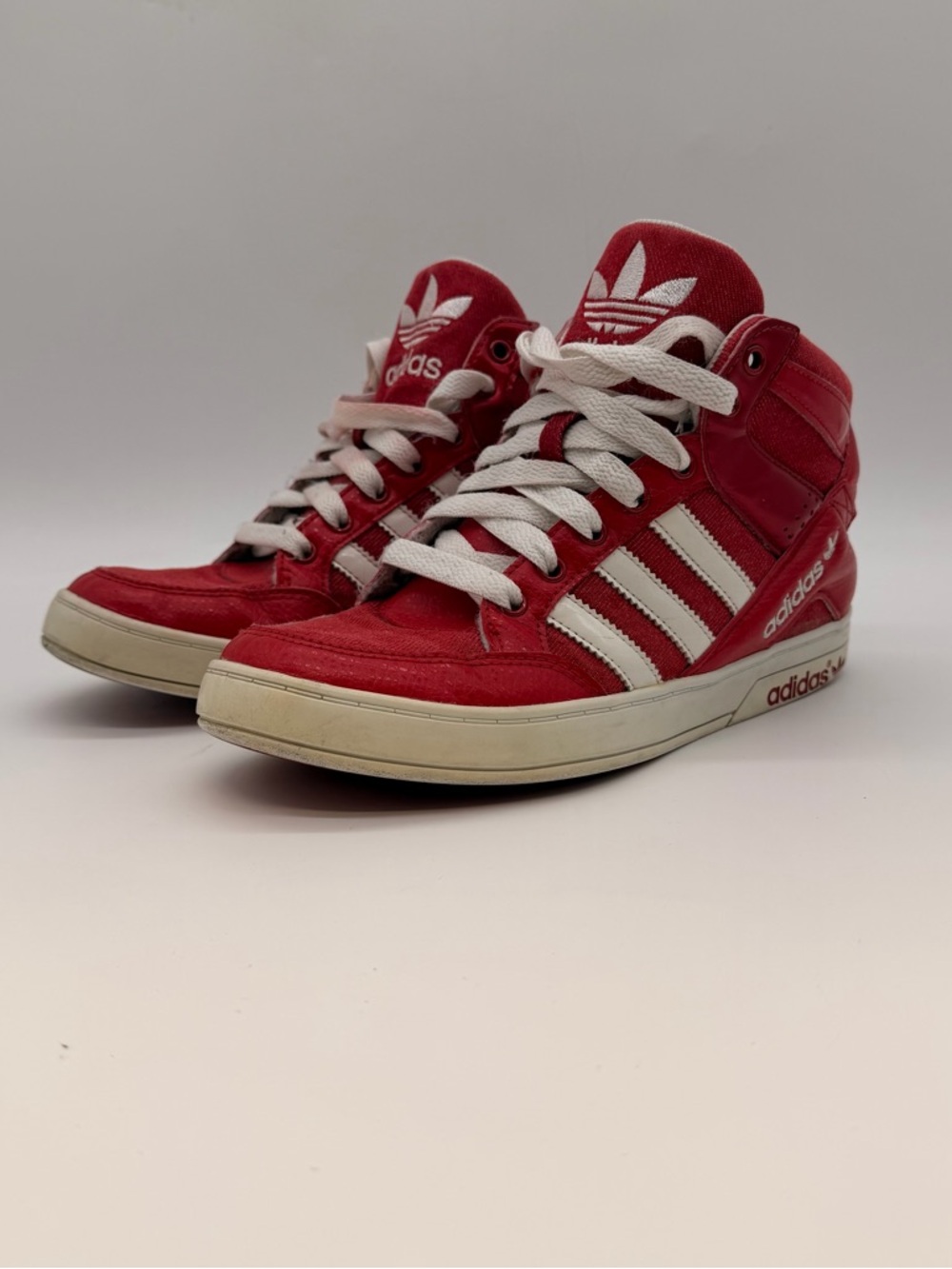 Adidas Originals D74172 Red White High Top Sneakers Men’s Size 5.5 Shoes